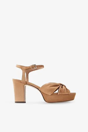 Jimmy Choo Womens Heloise 80 Knotted-Strap Suede Heeled Sandals