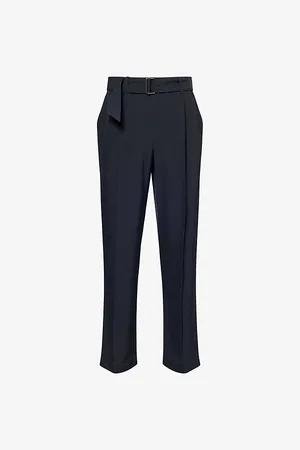 Simkhai Womens Elvis Pleat Straight-Leg Woven Trousers