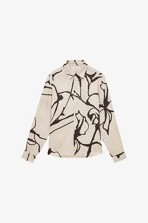 Reiss Mens Suarez Abstract-Pattern Satin Shirt