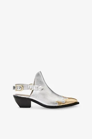AllSaints Womens Desola Metallic Stud Leather Mules