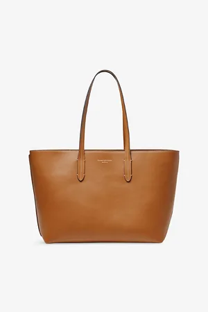 ASPINAL OF LONDON Womens Zipped East West Leather Tote Bag