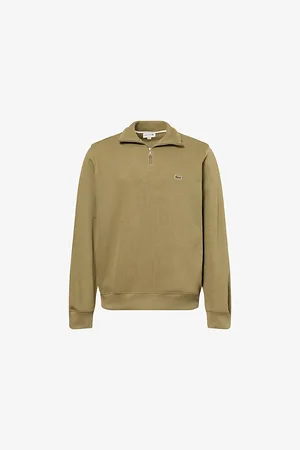 Lacoste Mens Logo-Patch Long-Sleeve Cotton Fleece Sweatshirt