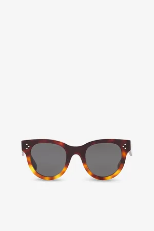 Céline Womens Cl4003In Rectangle-Frame Tortoiseshell Acetate Sunglasses