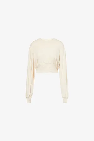 Rick Owens Womens Tatlin Cropped Cotton-Jersey Sweatshirt
