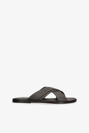 Tom Ford Mens Preston Crossover-Strap Leather Sandals