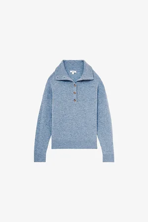 Reiss Womens Ava Open-Neck Long-Sleeve Wool and Cashmere-Blend Jumper