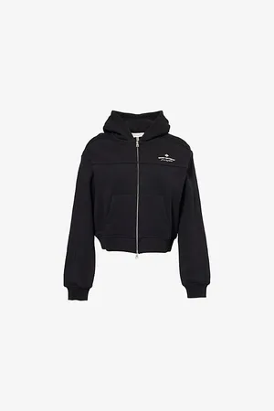 The Couture Club Womens Pilates & Pinot Zip-Up Cotton-Blend Hoody