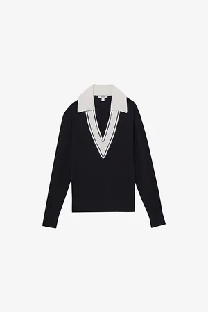 Reiss Womens Nina Collared Wool Cricket Jumper