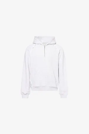 The Couture Club Mens Raw Seam Logo-Print Cotton Hoody