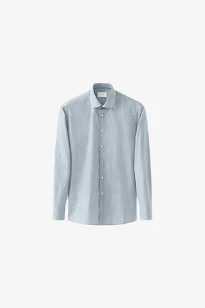Eton Mens Signature Twill Parrot-Print Slim-Fit Cotton Shirt