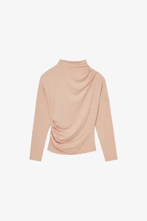 Reiss Womens Daisy Draped Stretch-Jersey Top