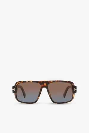 Tom Ford Womens Tr001833 Pilot-Frame Tortoiseshell Acetate Sunglasses
