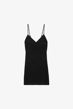 Zadig & Voltaire Womens Rameli V-Neck Adjustable-Strap Woven Mini Dress