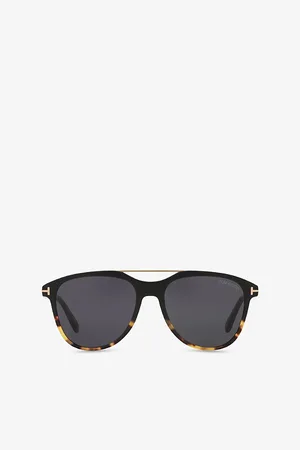 Tom Ford Womens Tr001830 Damian Tortoiseshell Pilot-Frame Acetate Sunglasses