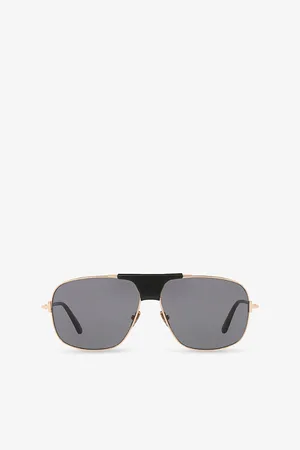Tom Ford Womens Tr001829 Tex Aviator-Frame Metal Sunglasses