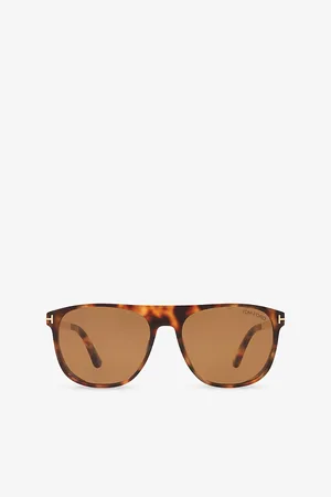 Tom Ford Womens Tr001836 Lionel Square-Frame Tortoiseshell Acetate Sunglasses