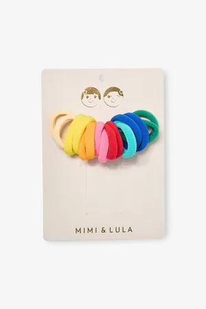 MIMI & LULA Primary Mini Pack Of 16 Towelling Pony Hair Ties