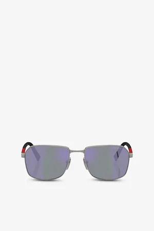 Prada Pr A51S Square-Frame Metal Sunglasses