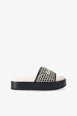 Carvela Womens Sorrento Flatform Faux-Leather Slider Sandals