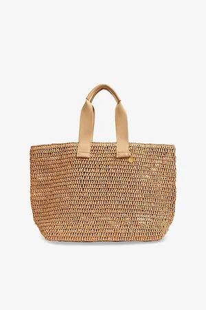 Reiss Womens Emeryson Crochet Raffia Tote Bag