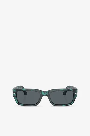 Persol Womens Po3347S Adrien Rectangle-Frame Tortoiseshell Acetate Sunglasses