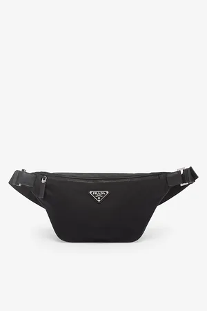 Prada Mens Re-Nylon Saffiano Leather and Recycled-Nylon Belt Bag