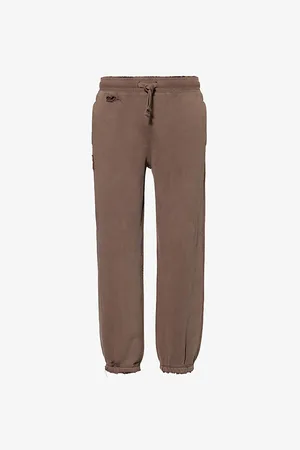 Cole Buxton Mens Distressed Two-Slip-Pockets Straight-Leg Relaxed-Fit Cotton-Jersey Jogging Bottoms