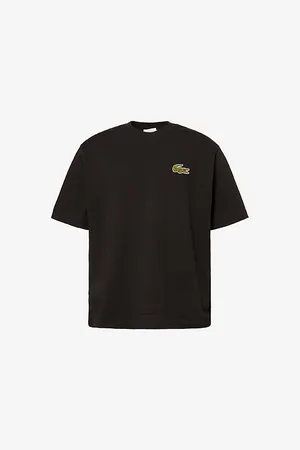 Lacoste Mens Logo-Patch Relaxed-Fit Cotton T-Shirt