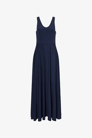 Ralph Lauren Womens Scoop-Neck Sleeveless Stretch-Jersey Maxi Dress
