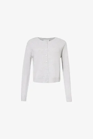 Reformation Womens Clara Round-Neck Recycled-Cashmere and Cashmere-Blend Cardigan