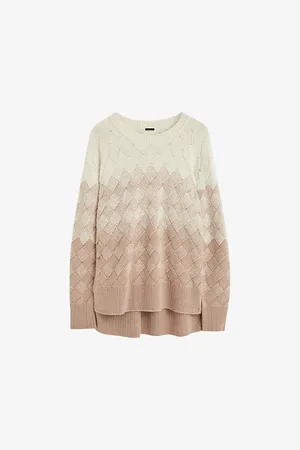 Joseph Womens Weave-Knit Gradient-Effect Cotton and Silk-Blend Jumper