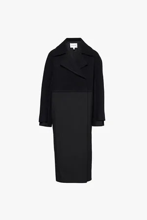 Alaïa Womens Bi-Colour Double-Breasted Stretch-Wool Coat