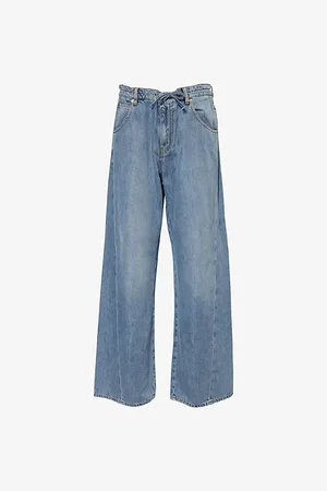 DARKPARK Womens Iris Wide-Leg Cotton-Blend Denim Jeans