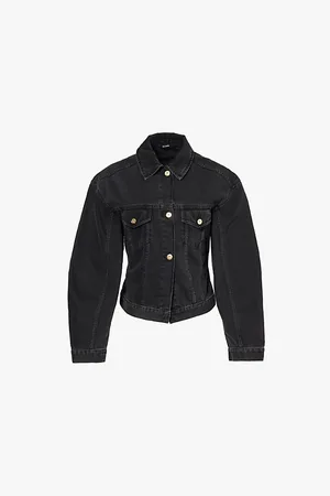 Jacquemus Womens Patch-Pocket Balloon-Sleeve Denim Jacket