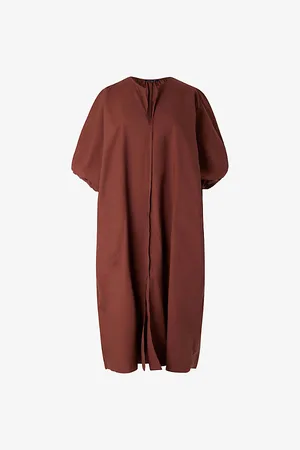 Soeur Womens Alger V-Neck Tie-Front Cotton Midi Dress