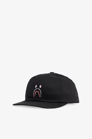 A Bathing Ape Shark-Embroidery Panelled Cotton Adjustable Cap