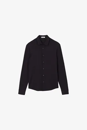 Sandro Mens Long-Sleeved Stretch-Jersey Shirt