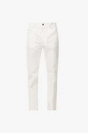 Emporio Armani Mens Logo-Plaque Five-Pocket Slim-Fit Denim Jeans