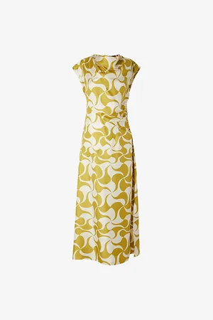Soeur Womens Eugenie Round-Neck Slim-Fit Satin Midi Dress