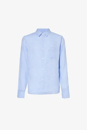 DEREK ROSE Mens Monaco Regular-Fit Linen Shirt