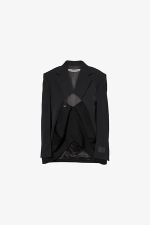 Alexander Wang Womens Pull-Back Notched-Lapel Wool Blazer