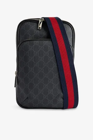 Gucci Mens Monogram Canvas Cross-Body Bag