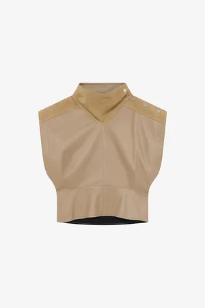 IRO Womens Destiny Sleeveless Leather Top