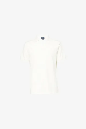 Hackett Mens Johnny V-Neck Cotton-Jersey Polo Shirt