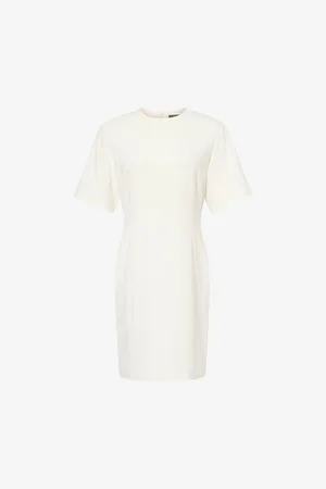 THEORY Womens Boxy-Fit Short-Sleeve Woven Midi Dress