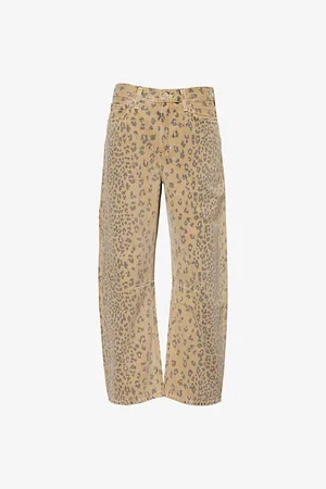 Citizens of Humanity Womens Miro Leopard-Print Denim Jeans