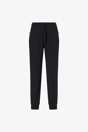 Moncler Womens Brand-Badge Tapered-Leg Cotton-Jersey Jogging Bottoms