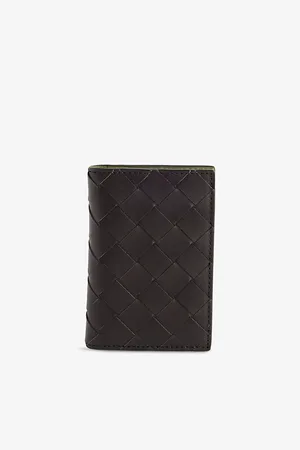 Bottega Veneta Mens Bifold Intreccio Leather Wallet