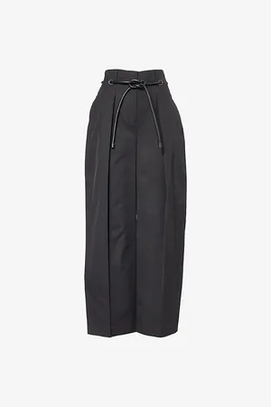 3.1 Phillip Lim Womens Wide-Leg Origami Cotton-Blend Trousers