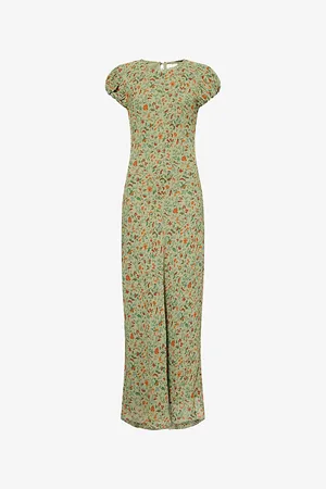 Reformation Womens Leana Floral Crepe Midi Dress